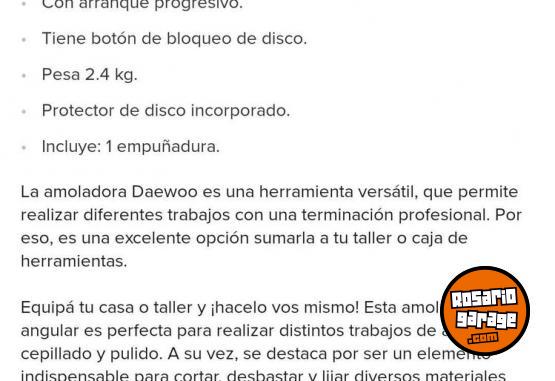 Herramientas - Amoladora Daewoo 230 mm - En Venta