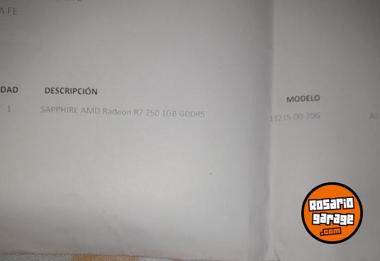 Informática - Placa de video sapphire AMD radeon R7 250 1gb - En Venta