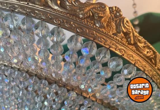 Otros - HERMOSA LAMPARA BRONCE Y CRISTAL DE ROCA - En Venta