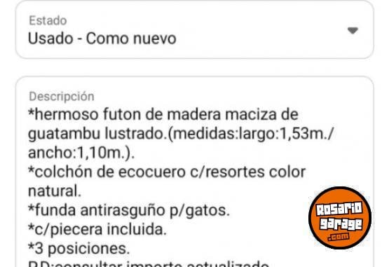 Hogar - FUTON DE GUATAMBU LUSTRADO(NO pino). - En Venta