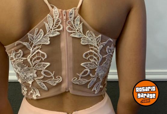 Indumentaria - Vestido de graduacion/15 largo rosa claro - En Venta