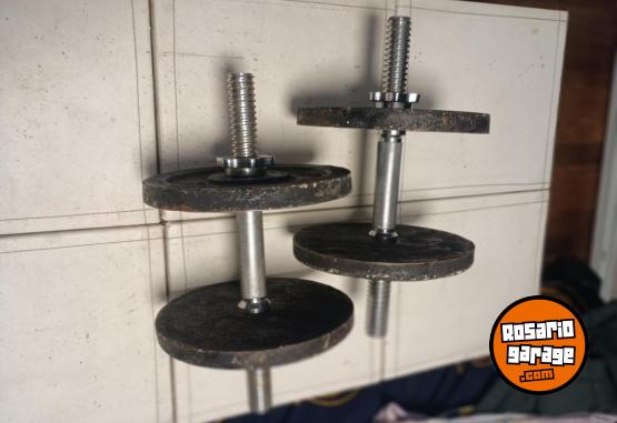 Deportes - Excelente Par de Mancuernas con Rosca XL con 20 Kg de Discos de Fundición - En Venta