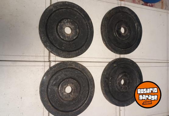 Deportes - Excelente Par de Mancuernas con Rosca XL con 20 Kg de Discos de Fundición - En Venta