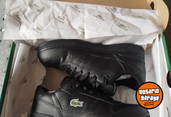 Indumentaria - Zapatillas Lacoste cuero black - En Venta