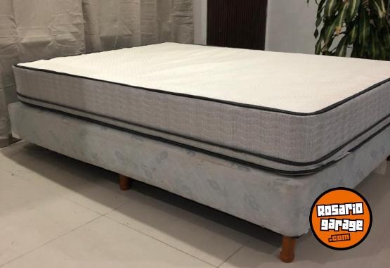 Hogar - Sommier + Colchón Inducol Resortes April Color Blanco - En Venta