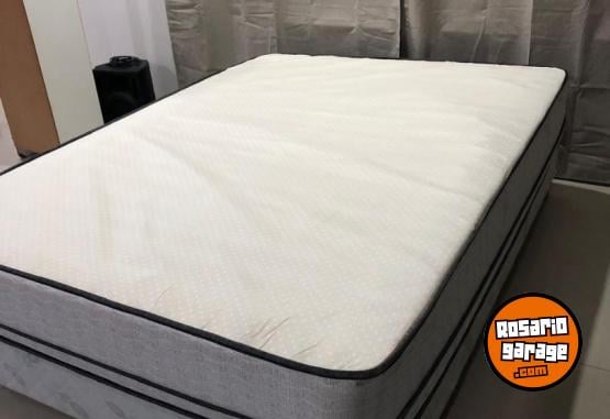 Hogar - Sommier + Colchón Inducol Resortes April Color Blanco - En Venta
