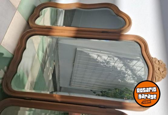 Hogar - Espejo tríptico antiguo | Cedro natural | Cristal biselado - En Venta