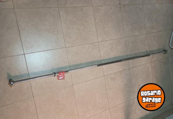 Deportes - Excelente Barra Recta Cromada Maciza con Topes a Rosca Marca Randers Como Nueva - En Venta