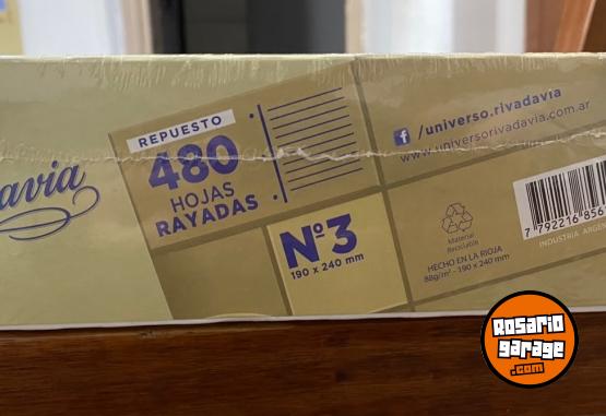 Hogar - Repuesto Nro 3 RIVADAVIA hojas RAYADAS x 480 - En Venta