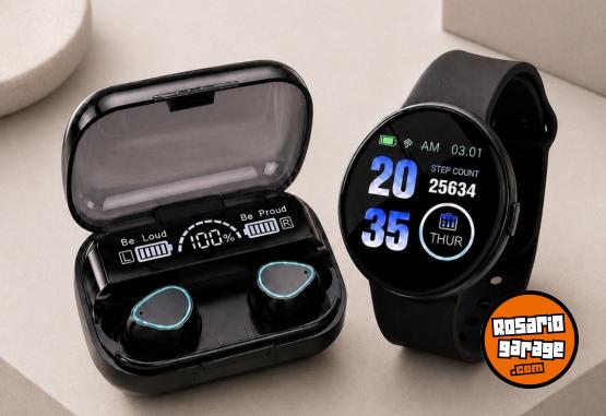 Electrónica - COMBO SMARTWATCH D18 + AURICULARES BLUETOOTH M30 - En Venta