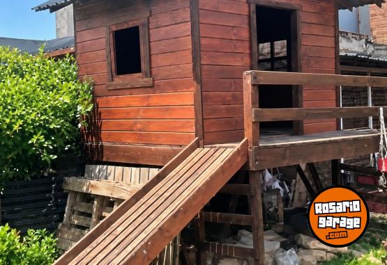 Hogar - Casita de madera infantil con puente y escaleras 3415632927 - En Venta