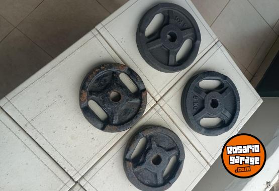 Deportes - Cuatro Discos de Fundición de 5 Kg con Agarre - En Venta