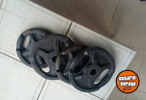 Deportes - Cuatro Discos de Fundición de 5 Kg con Agarre - En Venta