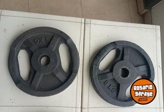 Deportes - Cuatro Discos de Fundición de 5 Kg con Agarre - En Venta