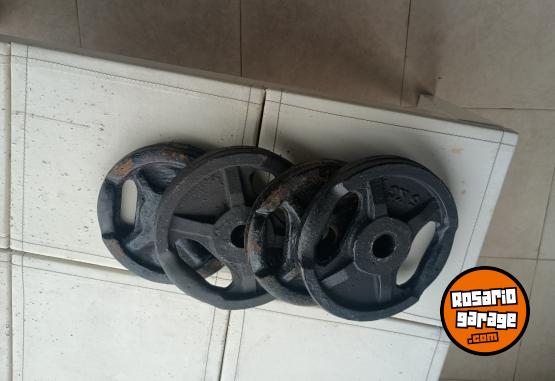 Deportes - Cuatro Discos de Fundición de 5 Kg con Agarre - En Venta
