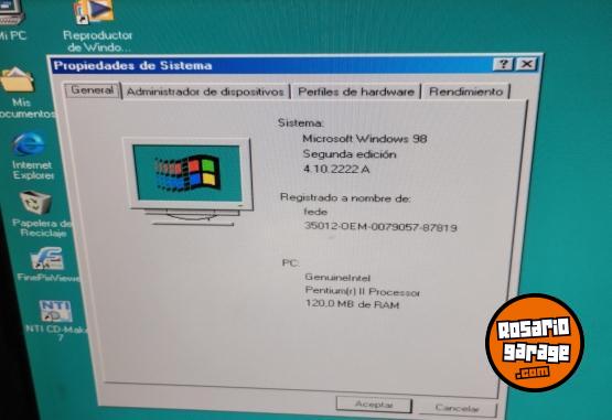 Informática - CPU retro, Pentium II 233mhz, 128mb de ram. Disco IDE de 4gb - En Venta