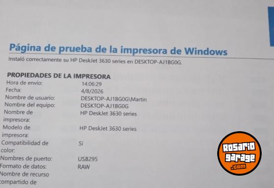 Informática - Impresora Hp 3635 Multifuncion color wifi - En Venta