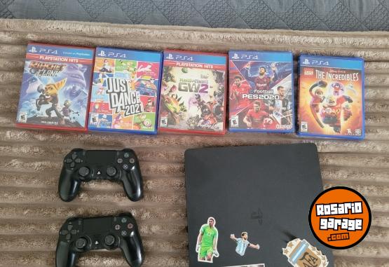 Electrónica - Playstation 4 slim con juegos y yoistickcs incluidos - En Venta