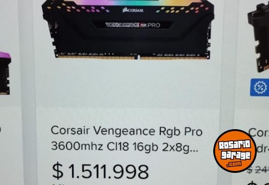 Informática - RAM CORSAIR VENGEANCE 16GB DDR4 3600 (8X2) –GARANTIDAS-CENTRO- - En Venta