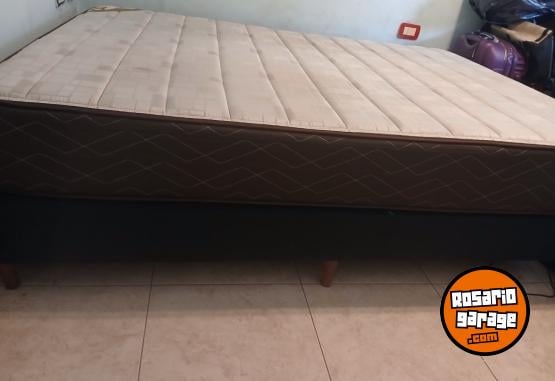 Hogar - Base sommier 2 plazas con colchon espuma - En Venta