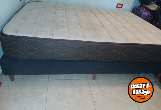 Hogar - Base sommier 2 plazas con colchon espuma - En Venta