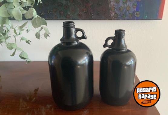 Hogar - Damajuanas vintage negro mate DECO N�RDICA con asa. EL PAR ⚠️ - En Venta