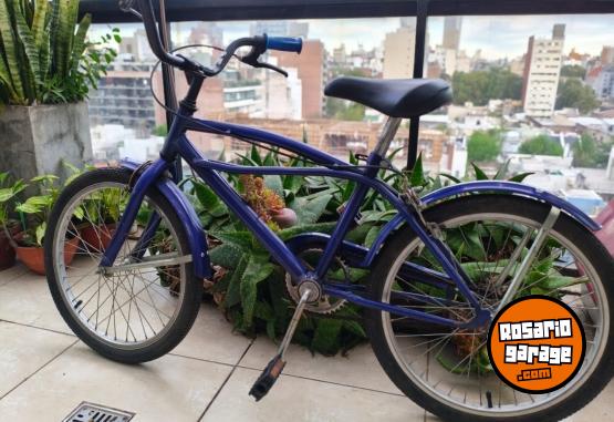 Deportes - Bicicleta R20 Juvenil/ Infantil Azul Chopper Con Rueditas (Usado) - En Venta