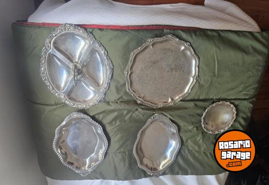 Hogar - Lote de 5 bandejas de metal vintage Sheffield CONART selladas - En Venta