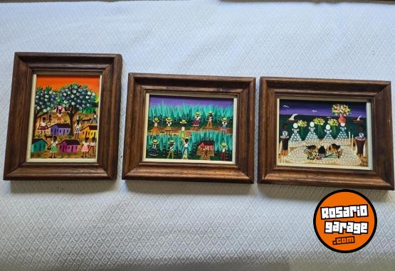 Hogar - 3 cuadros en óleo 20x24 cm - En Venta