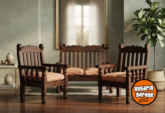 Hogar - Juego De Sillones De Algarrobo Tipo Cebolla USADO - En Venta