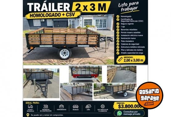 Accesorios para Autos - TRAILER HOMOLOGADO 2 X 3 M - En Venta