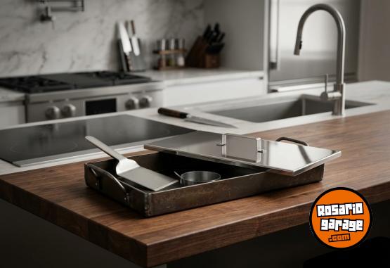 Hogar - 🔥 PLANCHETA BIFERA DE ACERO CON TAPA Y ACCESORIOS DE ACERO INOXIDABLE 🔥 - En Venta