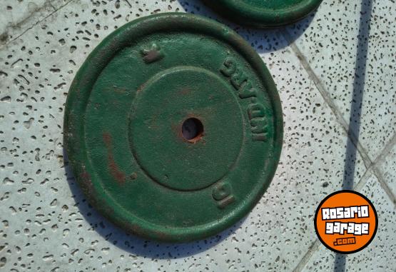 Deportes - pesas, barra, con 4 discos - En Venta