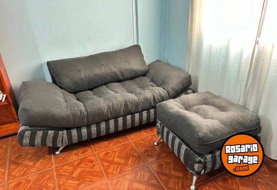 Hogar - SILLÒN SOFÀ TIPO BARCO GRIS CON PUFF. 2 CUERPOS - En Venta