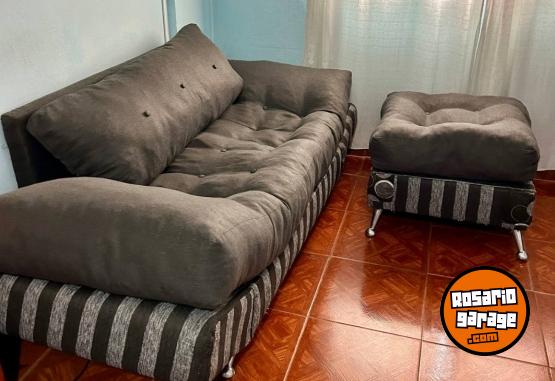 Hogar - SILLÒN SOFÀ TIPO BARCO GRIS CON PUFF. 2 CUERPOS - En Venta