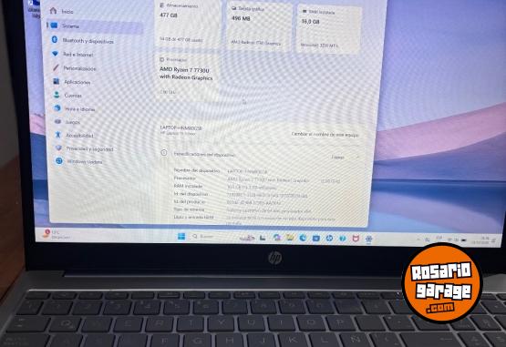 Inform�tica - Notebook HP Ryzen 7 7730u 16Gb DDR4 - En Venta