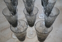 Hogar - 11 copas vintage cristal tallado color humo - En Venta