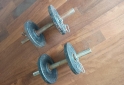 Deportes - Excelente Par de Mancuernas Cromadas y Moleteadas Macizas con Topes y 12 Kg de Discos de Fundición - En Venta