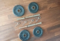 Deportes - Excelente Par de Mancuernas Cromadas y Moleteadas Macizas con Topes y 12 Kg de Discos de Fundición - En Venta