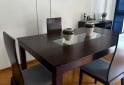 Hogar - MESA COMEDOR MADERA CON VIDRIO - En Venta