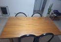Hogar - Mesa madera con tapa de vidrio - En Venta