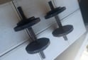 Deportes - Excelente Par de Mancuernas Macizas con Topes y 8 Discos de Fundici�n - En Venta