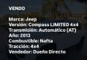 Camionetas - Jeep Compass LIMITED 2.4 2013 Nafta 284000Km - En Venta