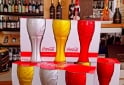 Hogar - Set x 3 Vasos de Vidrio Coca Cola Metalizados Mundial - En Venta