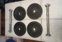 Deportes - Par de Mancuernas Cromadas Macizas con Rosca Marca MIR XL y 20 Kg de Discos - En Venta