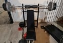 Deportes - Banco de pecho+ barra 2,20+ barra ew con 100kg de peso en discos - En Venta