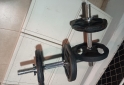 Deportes - Excelente Par de Mancuernas Cromadas Macizas Premium con Rosca y 20 Kg de Discos con Agarre - En Venta