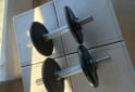 Deportes - Excelente Par de Mancuernas con Rosca Marca MIR XL con 10 Kg de Discos Bumper - En Venta