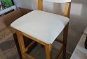 Hogar - 4 Banquetas de madera blanca con respaldo - En Venta