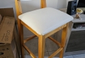 Hogar - 4 Banquetas de madera blanca con respaldo - En Venta